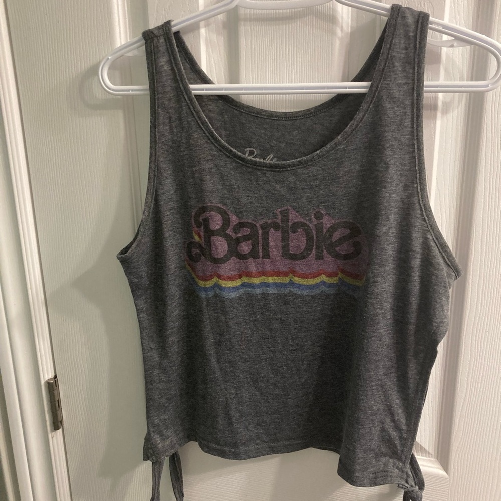 EUC Barbie cropped tank top with side slits